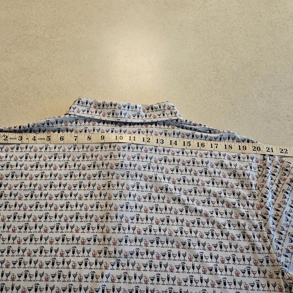 Straight Down Cocktail Print Men's Golf Performance Polo - "Pinecrest" - Picture 4 of 5